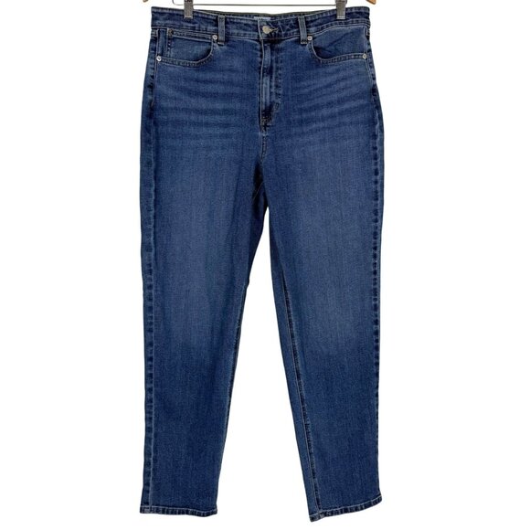 L.L. Bean Classic Fit Jeans Sz 14 Straight Leg 12" Rise Cotton Blend 30" Inseam - Picture 1 of 10